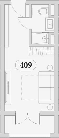 Студия, 25.7 м², 4/5 этаж, ЖК «Эден Ривьера»
