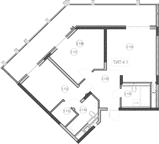 2-комн., 64.5 м², 1/9 этаж, ЖК «ГК Сан Гарден Хотел&СПА»