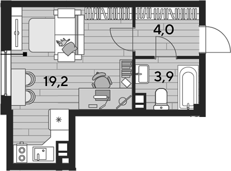 Студия, 27.1 м², 7/16 этаж, ЖК «DОГМА ПАРК»