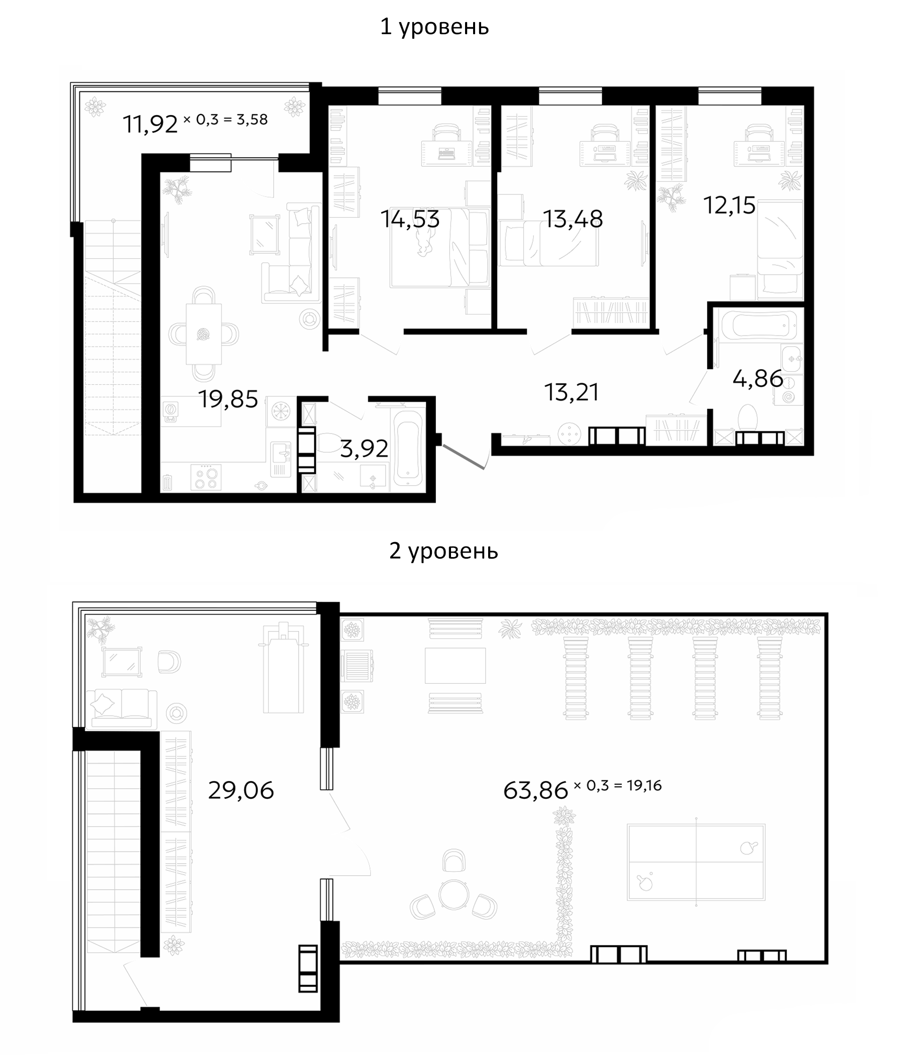4+ комнаты, 111.61 м², 12/12 этаж, ЖК «Вектор»