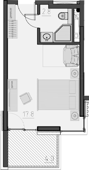 Студия, 20.6 м², 9/11 этаж, ЖК «Cosmos Кurortny Hotel»
