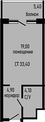 Студия, 28 м², 3/8 этаж, ЖК «Курортный отель Алеан Селект Агой»
