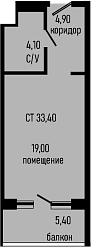 Студия, 28 м², 5/8 этаж, ЖК «Курортный отель Алеан Селект Агой»