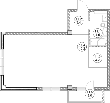 Студия, 51.3 м², 6/7 этаж, ЖК «Оливия»