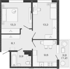 Продается 2-комн. квартира, 48.1 м²
