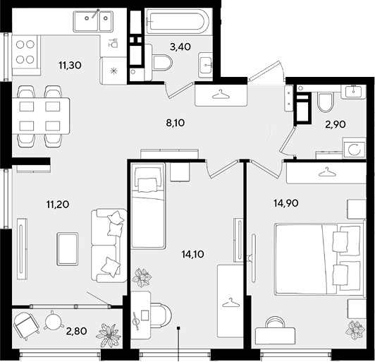 Продается 3-комн. квартира, 65.9 м²