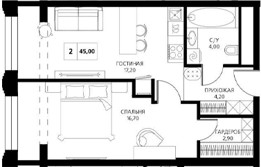 2-комн. АКСИС Центр