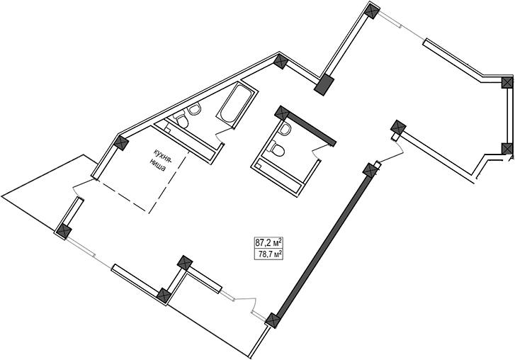 Объект, 78.7 м², 9/10 этаж, ЖК «Мармелад»