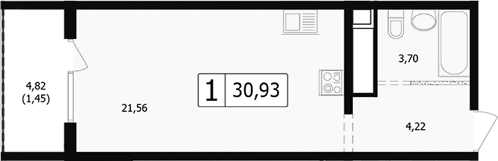 Студия, 28.05 м², 16/24 этаж, ЖК «Парусная регата»