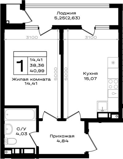 1-комн. ЮЖНО