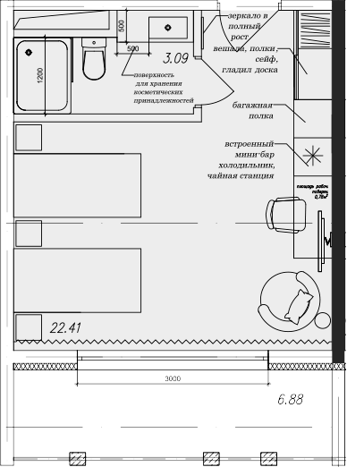 Студия, 27.64 м², 2/6 этаж, ЖК «Cosmos Stay Adler»