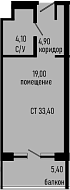 Студия, 28 м², 2/8 этаж, ЖК «Курортный отель Алеан Селект Агой»