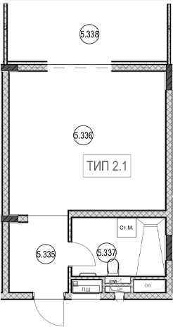 Студия, 30.8 м², 3/7 этаж, ЖК «ГК Сан Гарден Хотел&СПА»