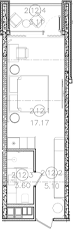 Студия, 25.87 м², 2/8 этаж, ЖК «Гостиничный комплекс Белые ночи»
