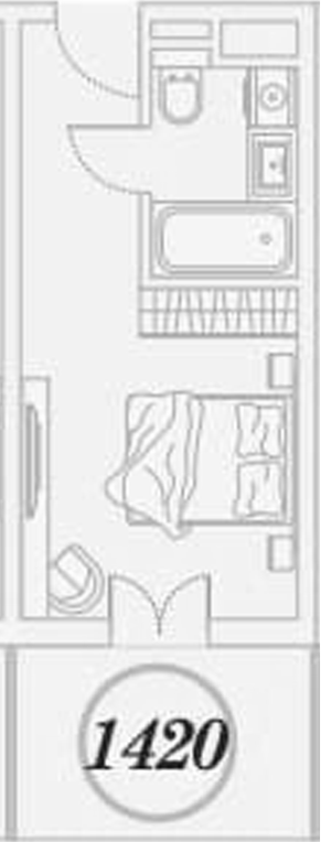 Студия, 27.2 м², 1/5 этаж, ЖК «ГК Сан Гарден Хотел&СПА»