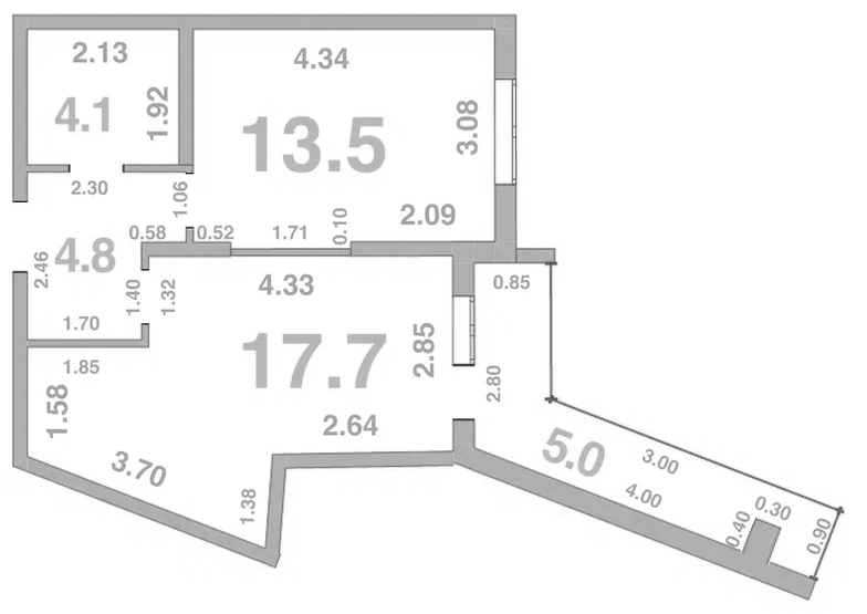 1-комн., 42.6 м², 2/8 этаж, ЖК «Жемчужина Мысхако»