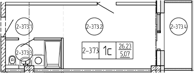 Студия, 26.23 м², 3/9 этаж, ЖК «Лучи»