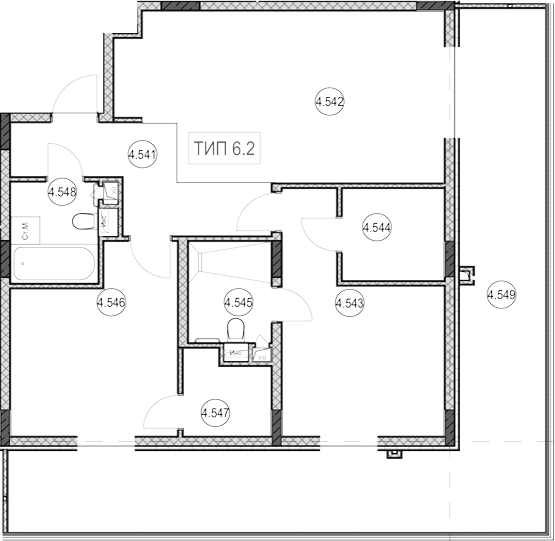2-комн., 73.2 м², 5/9 этаж, ЖК «ГК Сан Гарден Хотел&СПА»