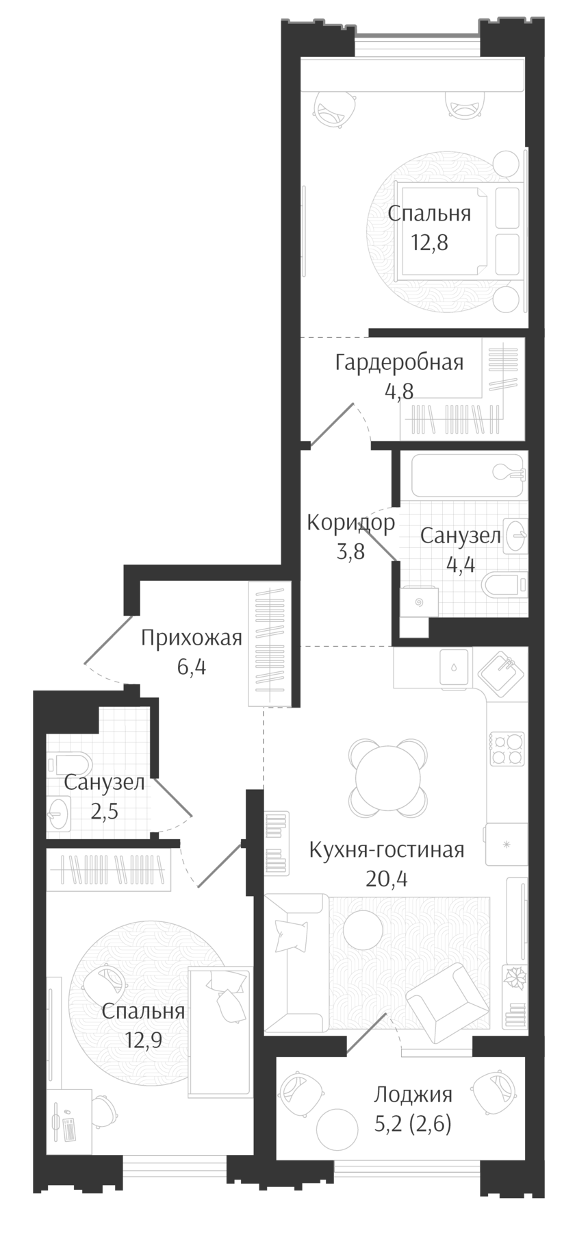 3-комн. Брют Резиденс