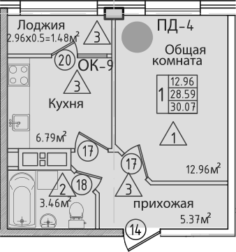 1-комн. Курганная