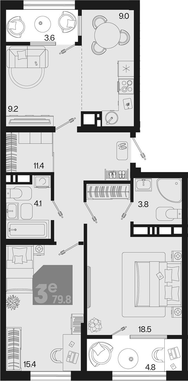 Продается 3-комн. квартира, 71.4 м²
