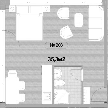 Объект, 35.3 м², 2/3 этаж, ЖК «Апартаментный комплекс Мореин»