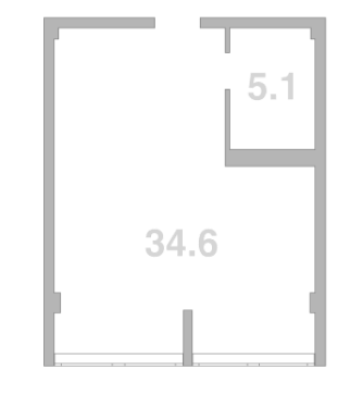 Объект, 39.7 м², 3/4 этаж, ЖК «Жемчужина Мысхако»