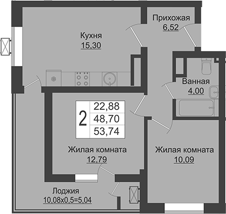 Продается 3-комн. квартира, 48.7 м²
