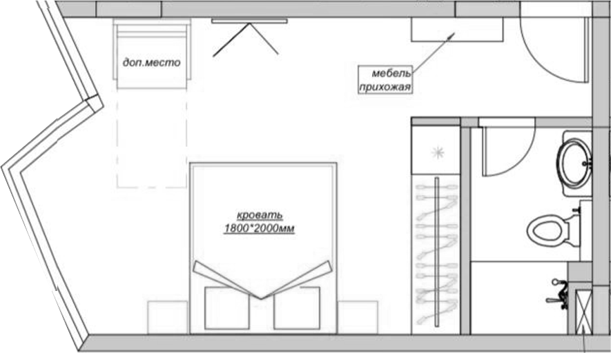 Студия, 25.9 м², 2/3 этаж, ЖК «Mirror Family»