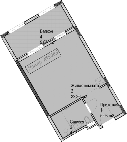Студия, 32.3 м², 5/6 этаж, ЖК «Гостиничный комплекс Николай 1»