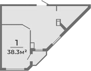 Объект, 38.3 м², 1/9 этаж, ЖК «Мореин»