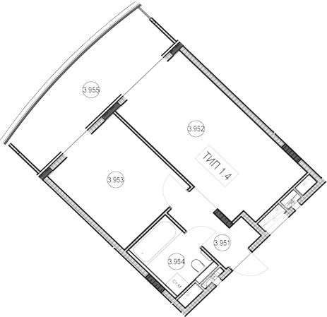 1-комн., 40.8 м², 9/9 этаж, ЖК «ГК Сан Гарден Хотел&СПА»