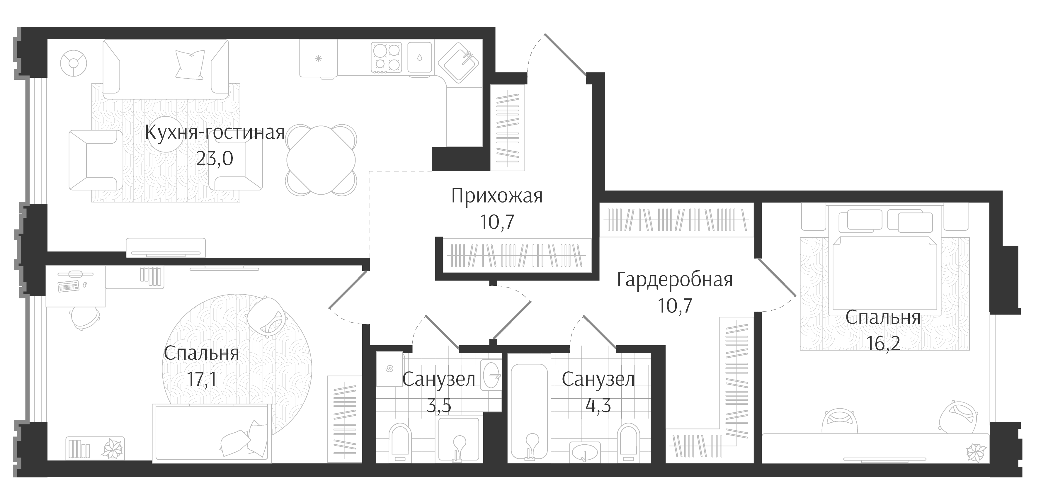 3-комн. Брют Резиденс