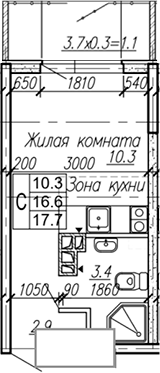 Продается 1-комн. квартира, 16.6 м²