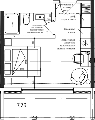 Студия, 23.71 м², 6/7 этаж, ЖК «Cosmos Stay Adler»