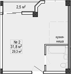 Объект, 31.8 м², 1/11 этаж, ЖК «Море»