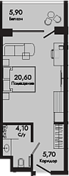 Студия, 30.4 м², 6/8 этаж, ЖК «Курортный отель Алеан Селект Агой»