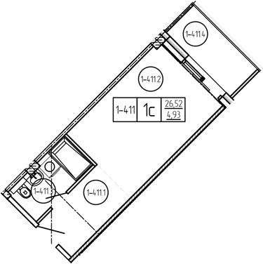 Продается 1-комн. квартира, 26.52 м²