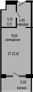 Студия, 28 м², 1/8 этаж, ЖК «Курортный отель Алеан Селект Агой»