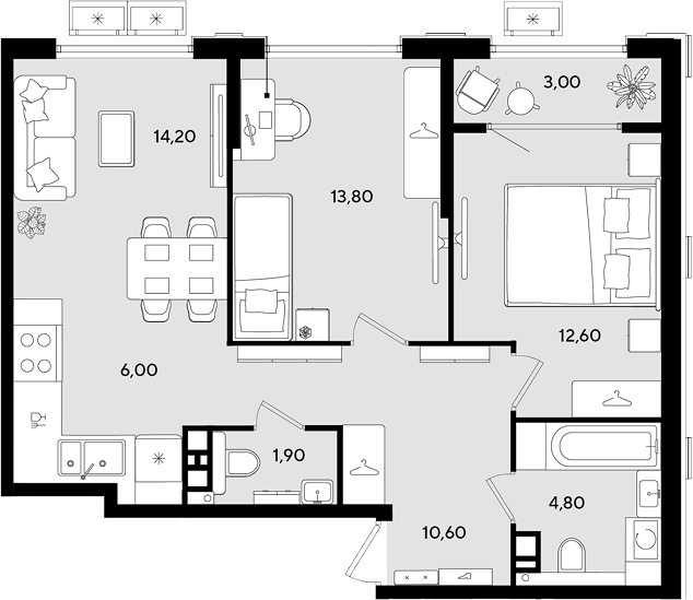 Продается 3-комн. квартира, 63.9 м²