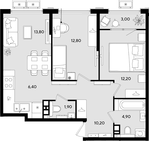 Продается 3-комн. квартира, 62.2 м²