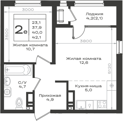 2-комн. Нагория