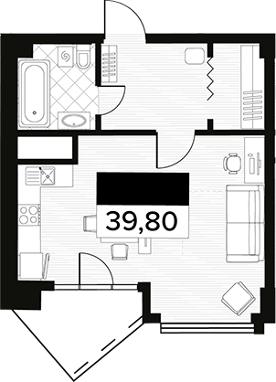 Объект, 39.8 м², 5/14 этаж, ЖК «Горизонт. AVA Сочи»
