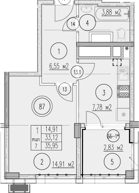 1-комн. Agoy Park Residence by Lavicon