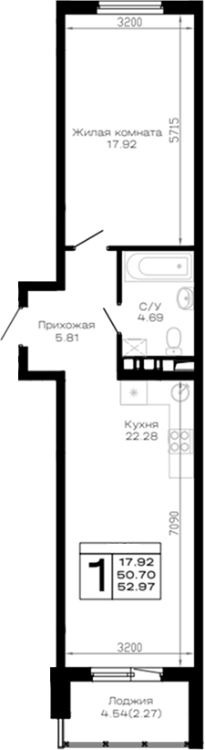 1-комн. Усадьба Гостагаевская