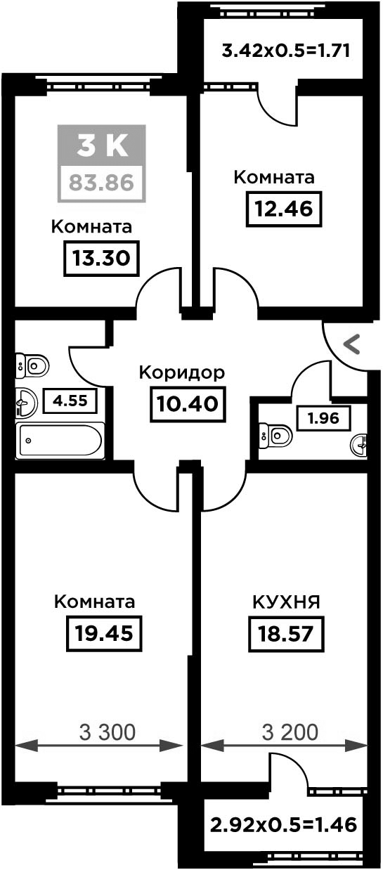 3-комн. Сердце