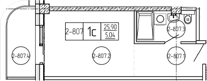 Студия, 25.9 м², 8/9 этаж, ЖК «Лучи»