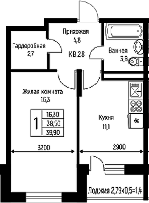 1-комн. Nova Vita