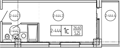 Студия, 26.6 м², 4/9 этаж, ЖК «Лучи»