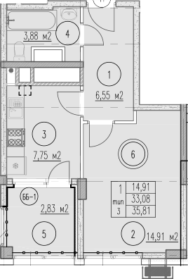 1-комн., 32.98 м², 2/10 этаж, ЖК «Agoy Park Residence by Lavicon»